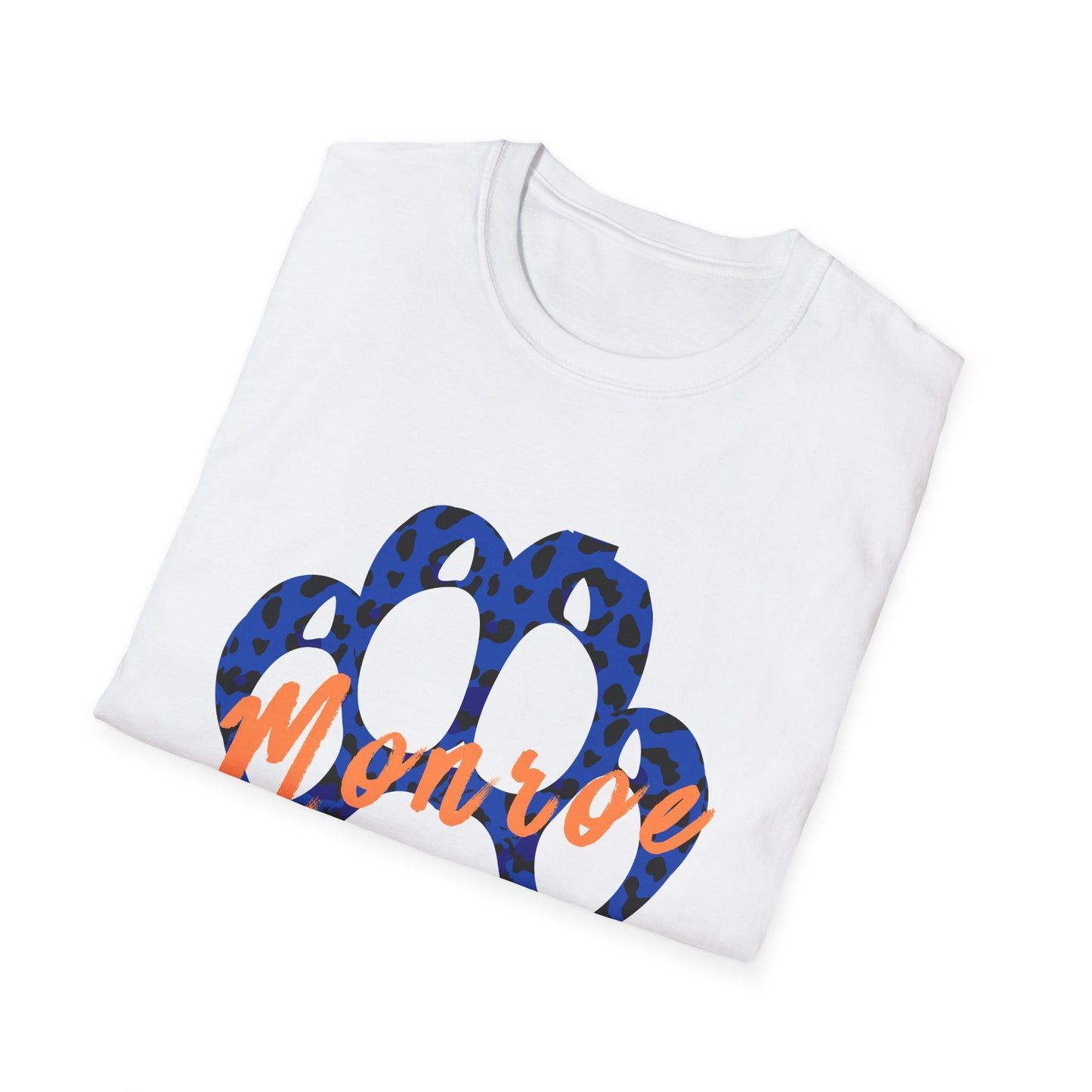 Monroe Leopard Print Paw Unisex Softstyle T-Shirt
