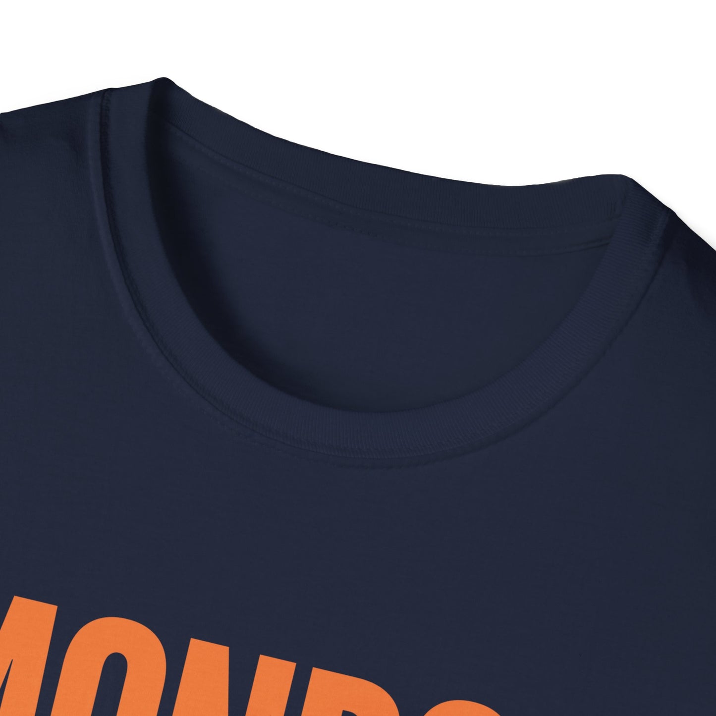 Monroe (Orange) Monarchs (Blue) with Cute Lion Wearing a Crown Leaping Adult Unisex Soft Tshirt