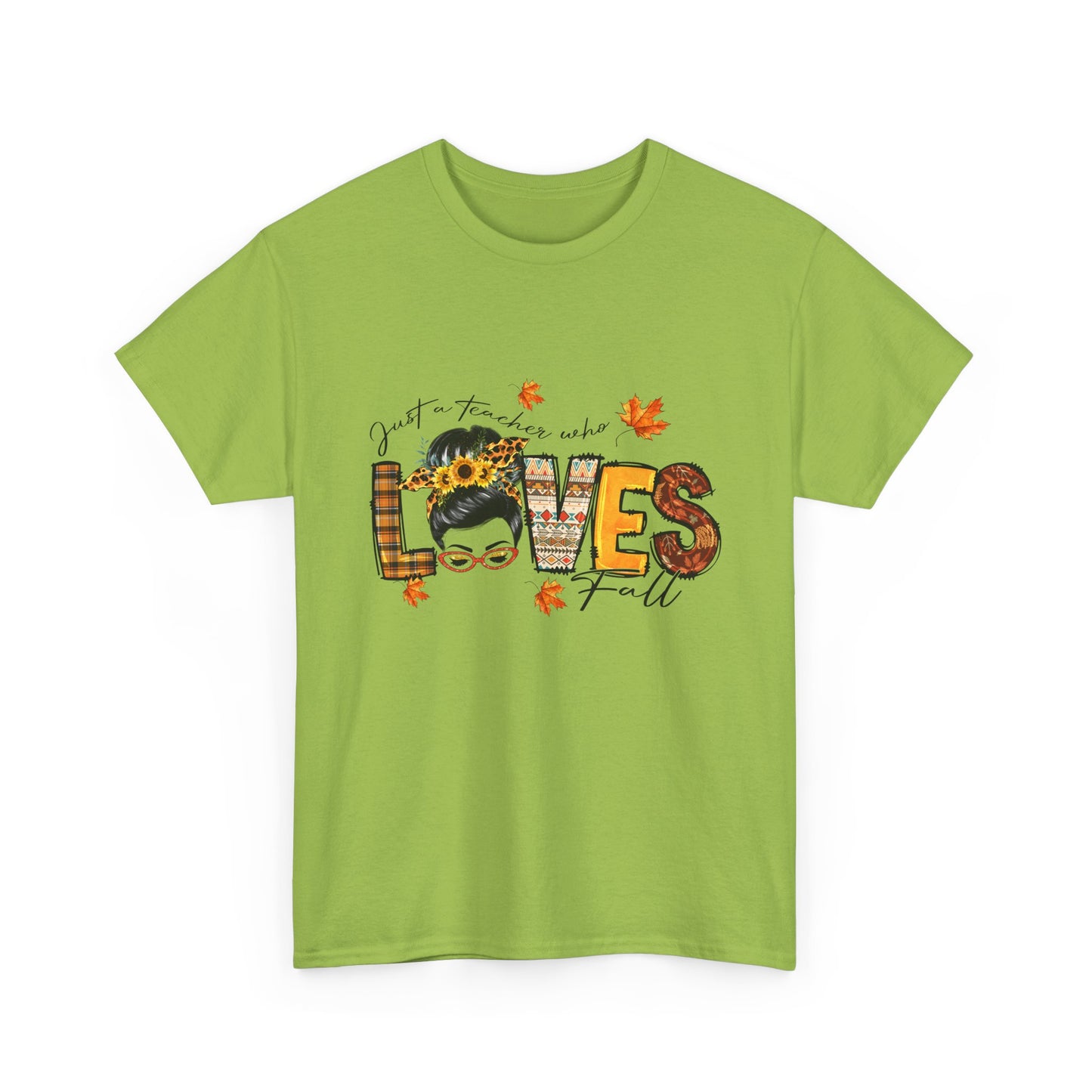 Fall Vibes Unisex Heavy Cotton Tee - 'Loves Fall' Floral Design