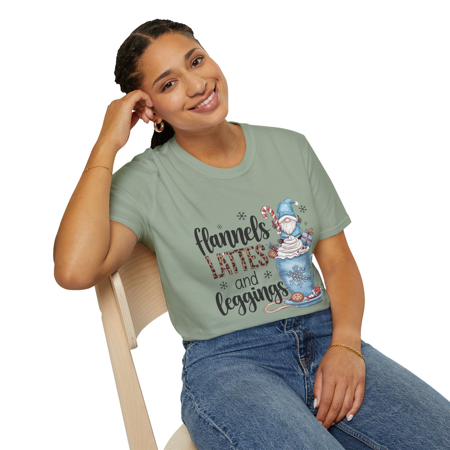 Cozy Flannels, Lattes & Leggings Winter Holiday Unisex T-Shirt