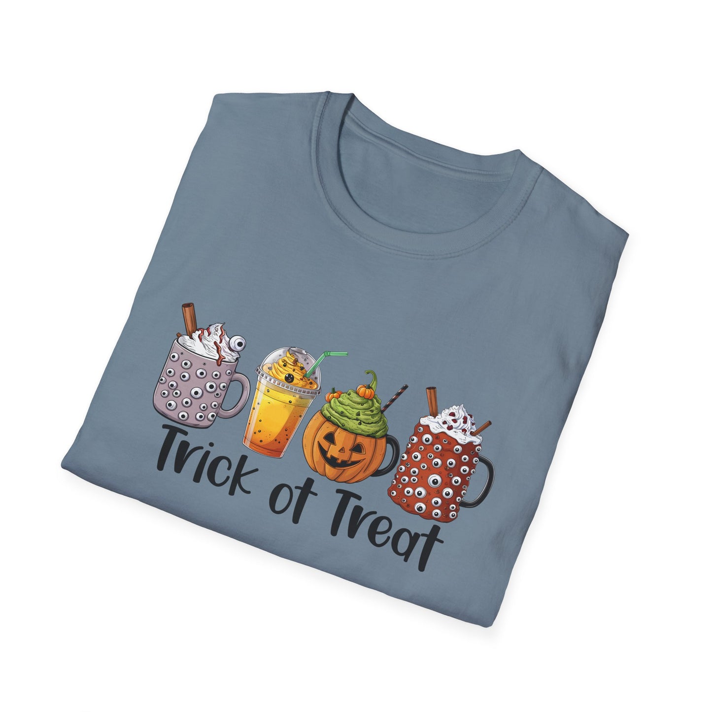 Halloween Trick or Treat Cute Mugs Unisex Softstyle T-Shirt
