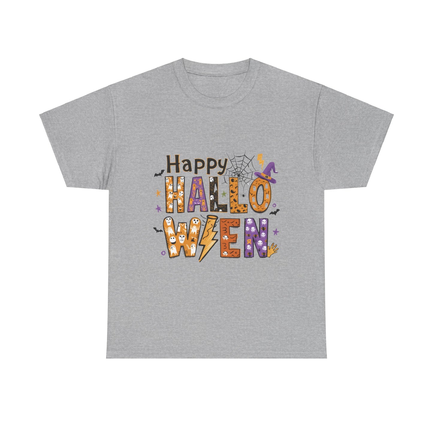 Happy Halloween Unisex Heavy Cotton Tee - Fun Festive Halloween School Teacher T-Shirt for Fall Celebrations