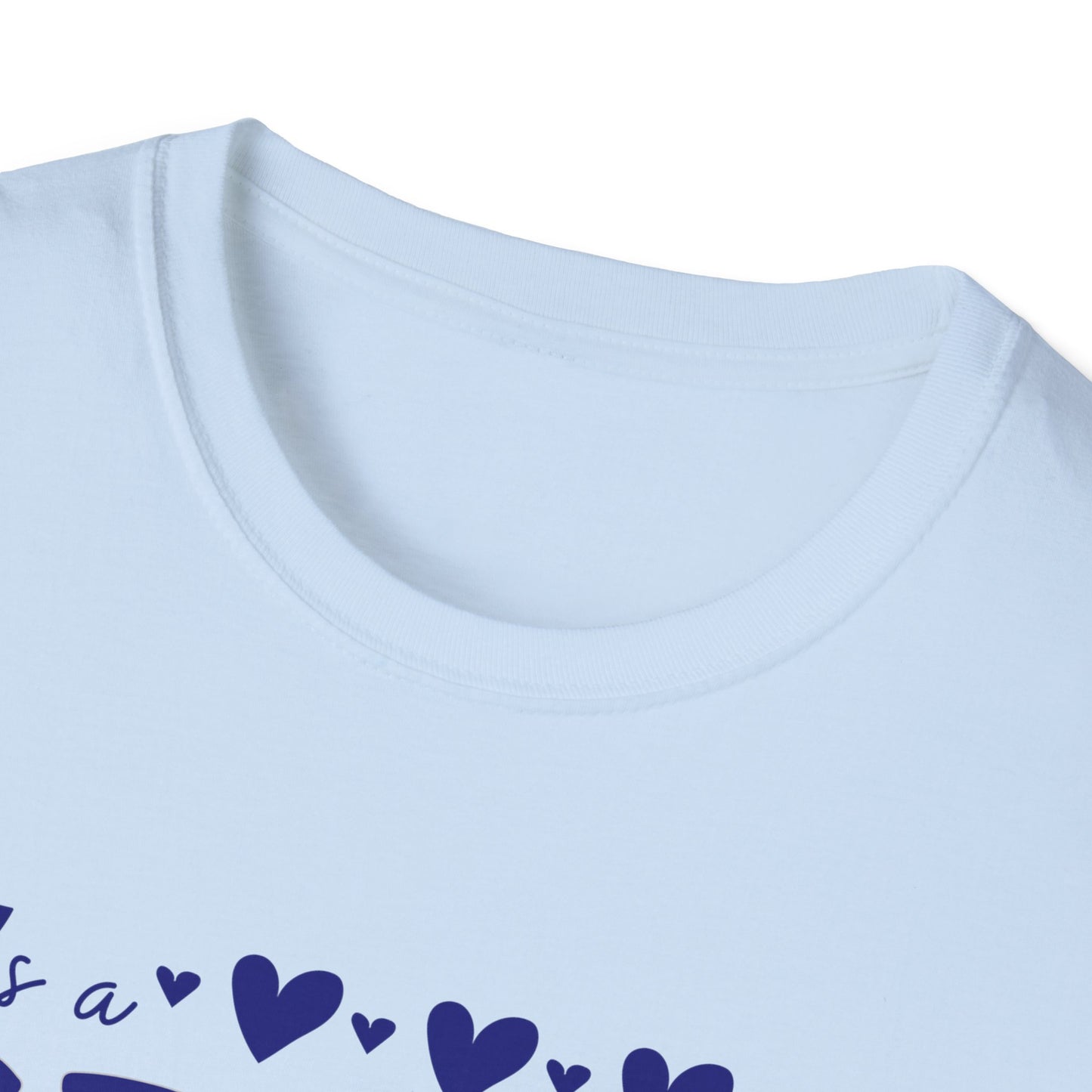 "It's a Great Day to Be a Monarch" Blue Lettering Unisex Softstyle T-Shirt - Fun & Cheerful Graphic Tee