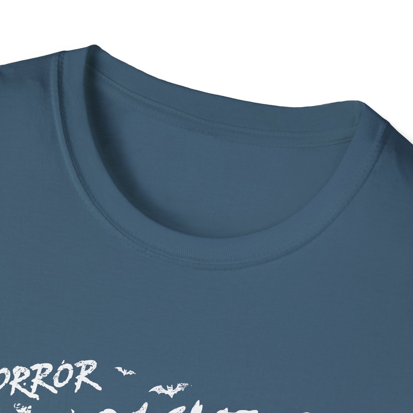 Horror Movies and Chill Unisex Softstyle T-Shirt -Movie Lover or Great Halloween Shirt