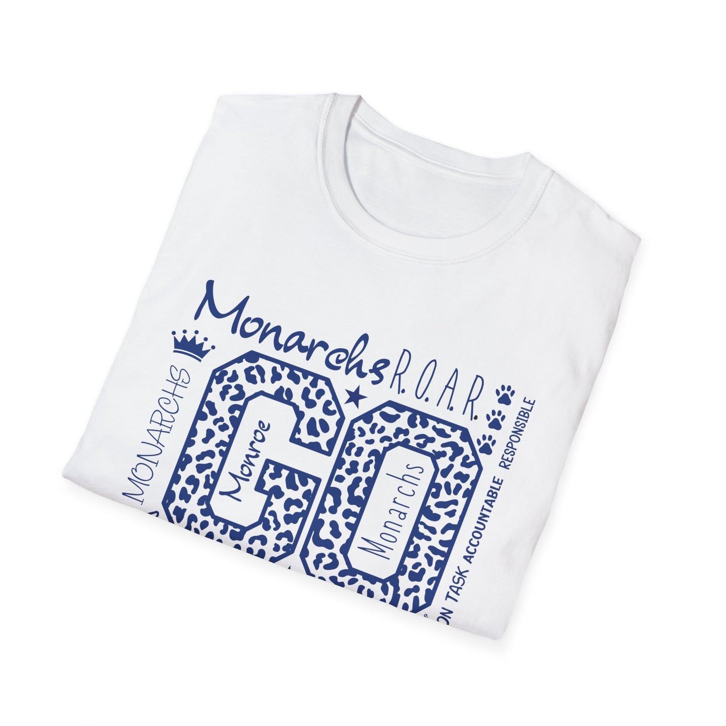 GO Monarchs Blue Leopard Print Unisex T-Shirt - School Spirit & Team Pride