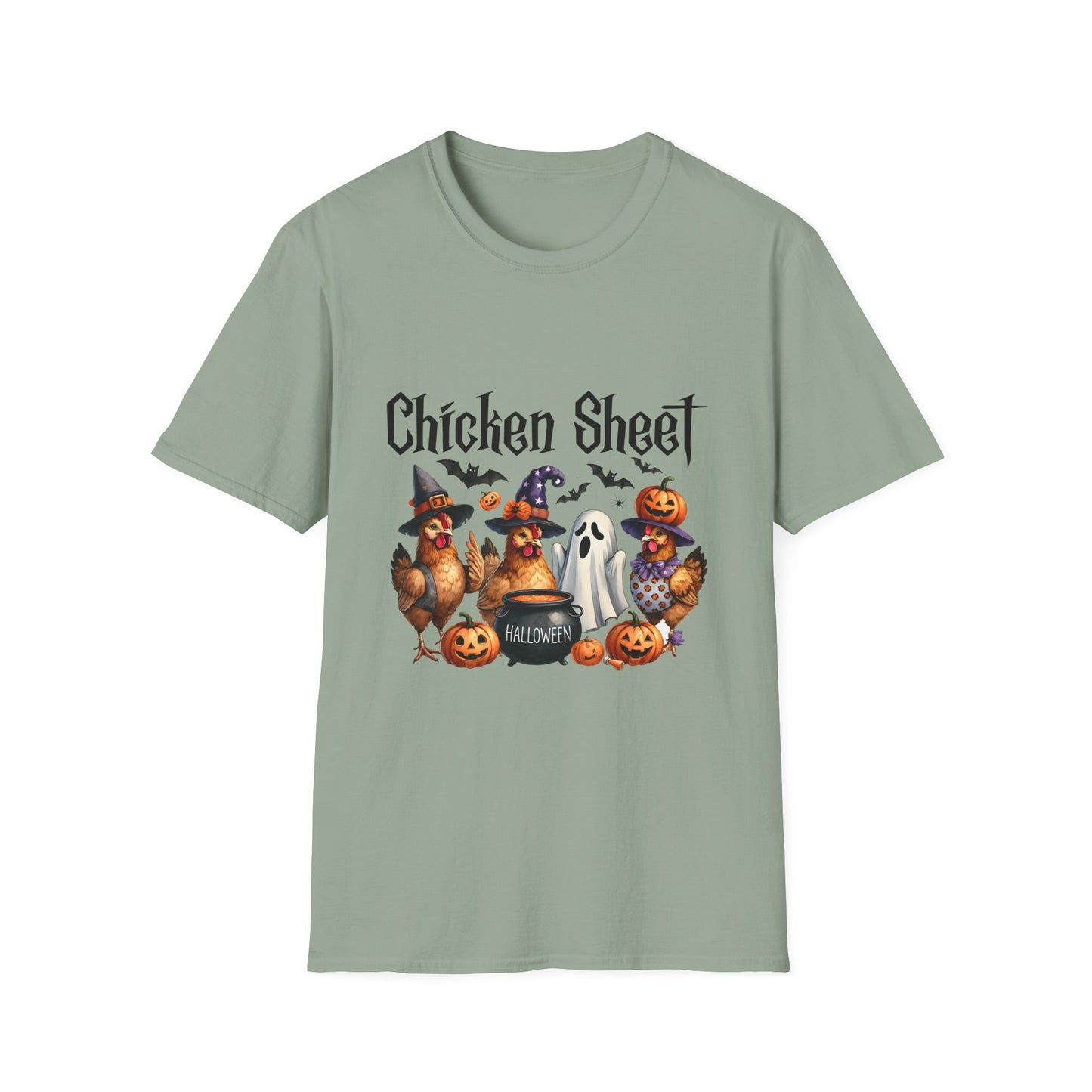 Funny Chicken Sheet Halloween Unisex Softstyle T-Shirt