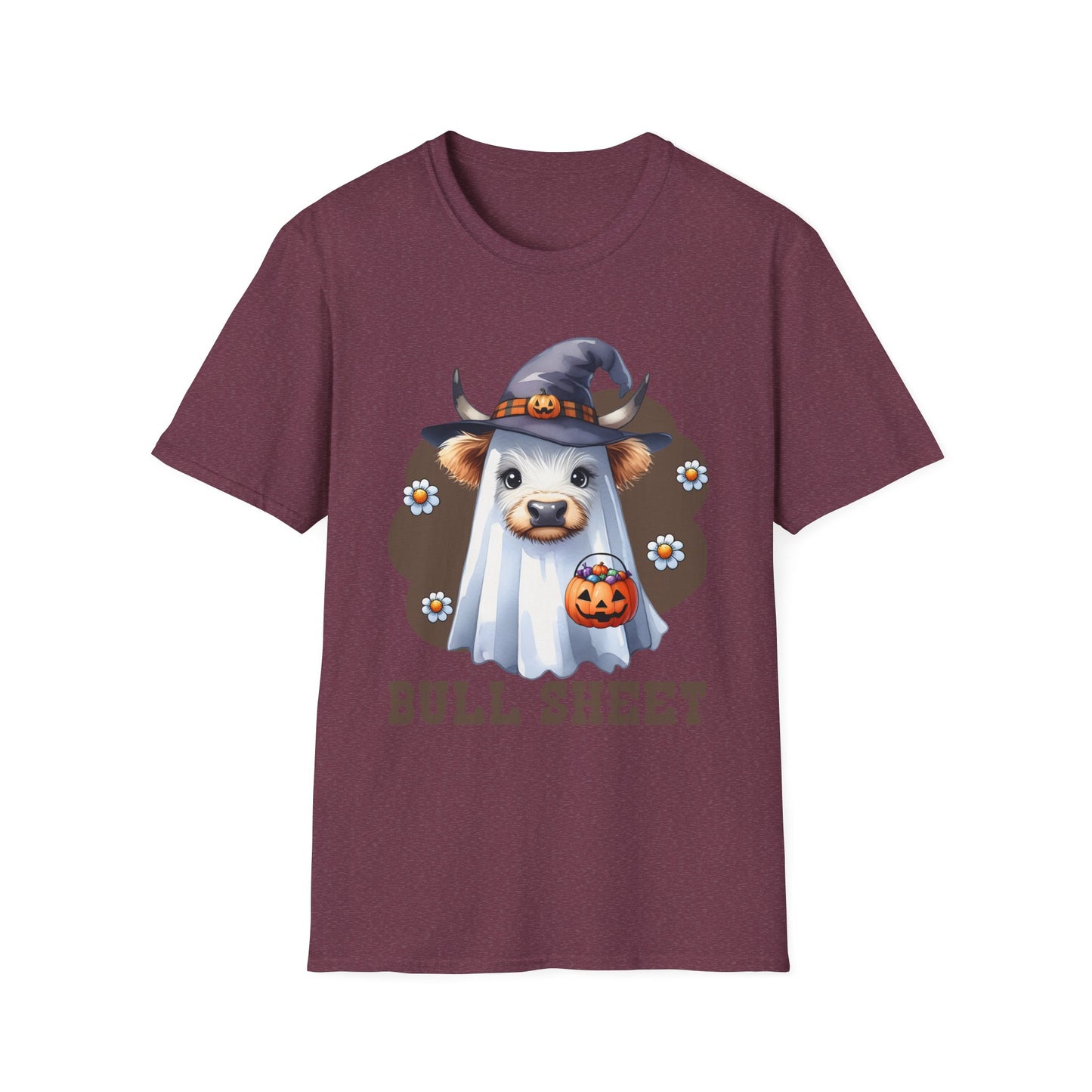 Funny Cow Halloween T-Shirt - "Bull Sheet" Unisex Softstyle Tee