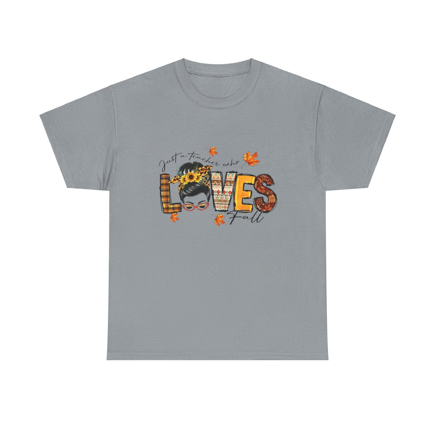 Fall Vibes Unisex Heavy Cotton Tee - 'Loves Fall' Floral Design