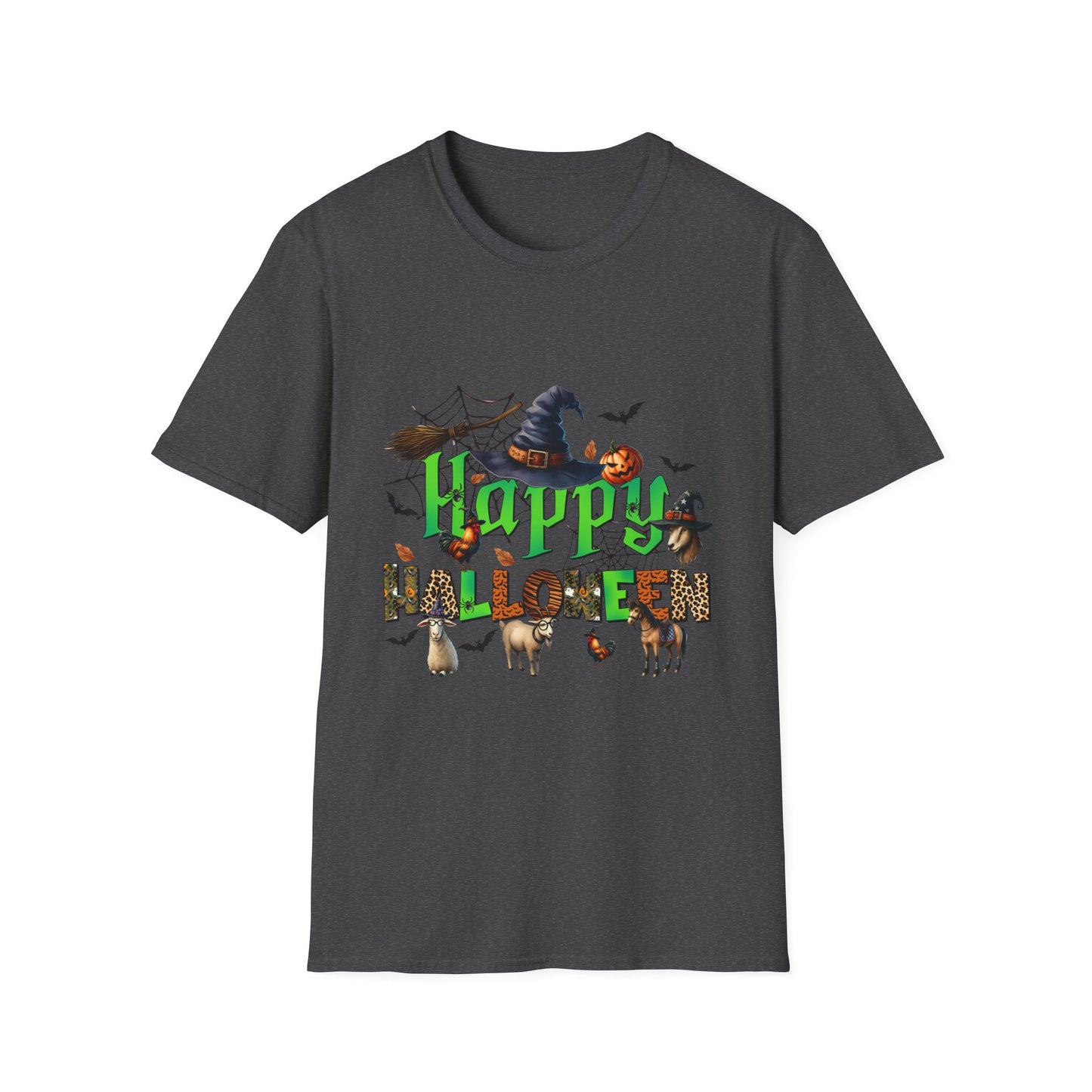 Happy Halloween  Fall FarmUnisex Softstyle T-Shirt - "Happy Halloween" Design