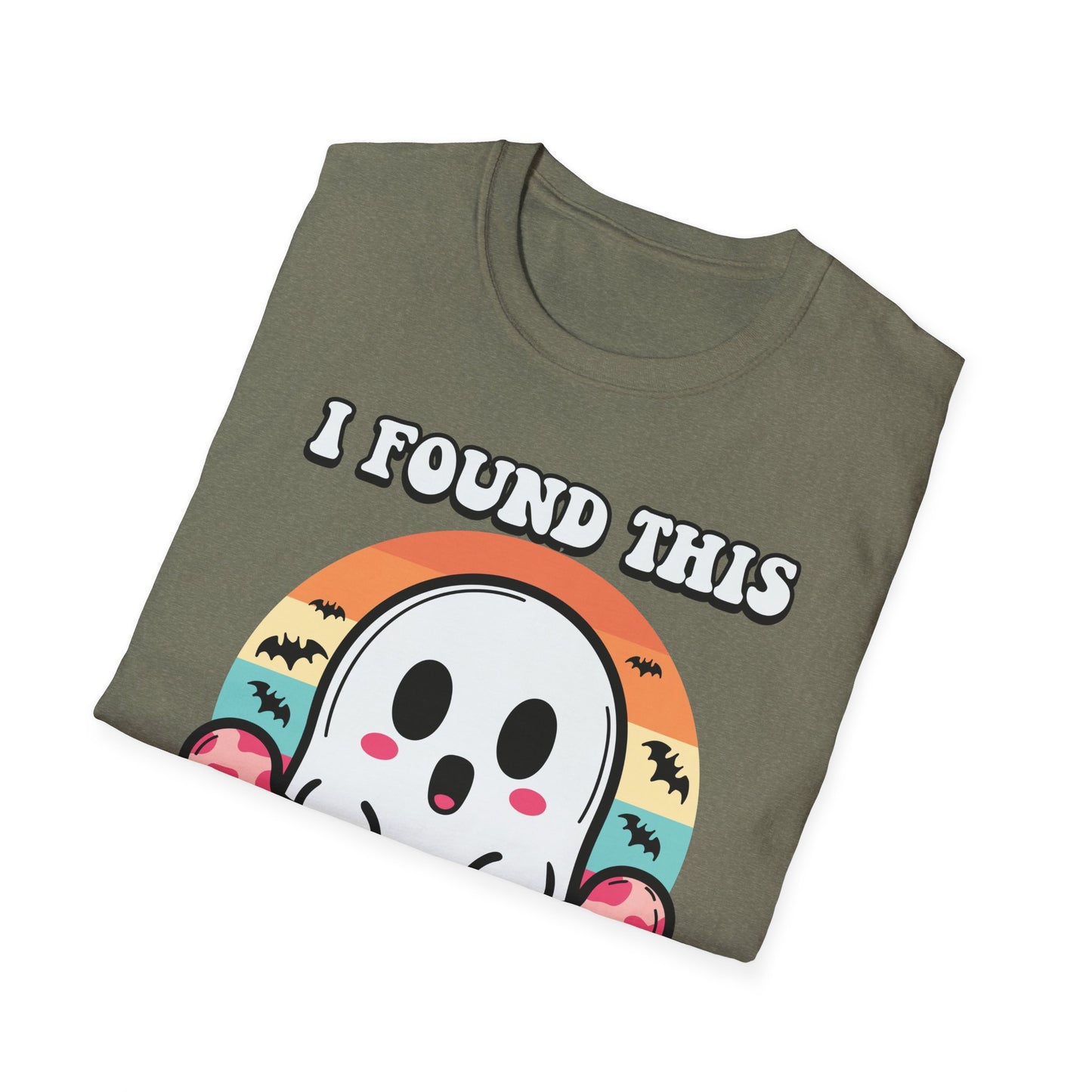 I Found This Humerus Unisex Softstyle T-Shirt - Fun Halloween Ghost Tee