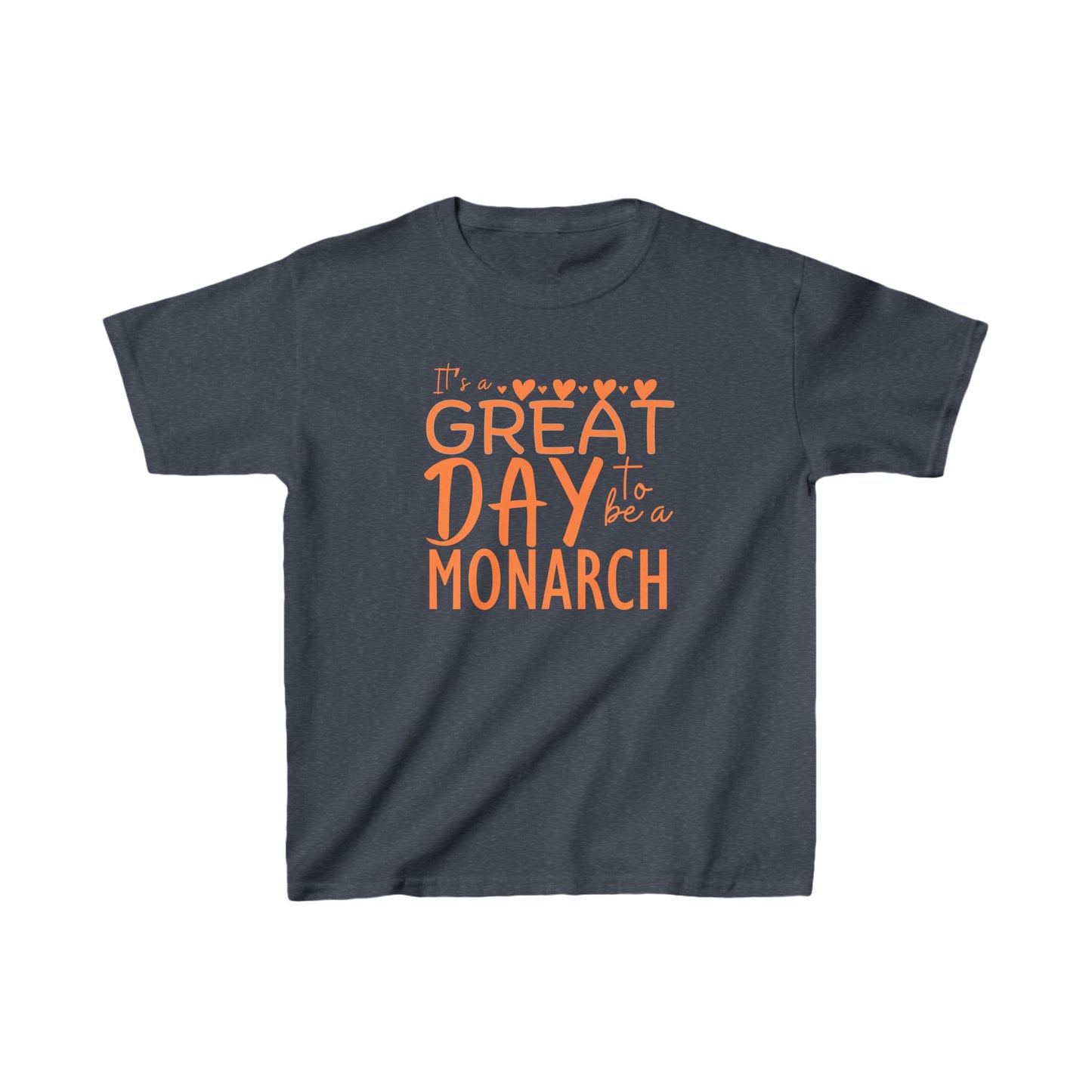 Kids It's a Great Day to be a Monarch Orange Heavy Cotton Tee