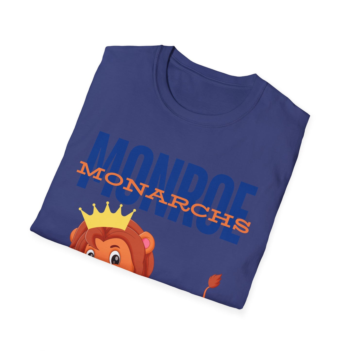 Monroe Monarchs Blue/Orange Jumping Lion Crown Design