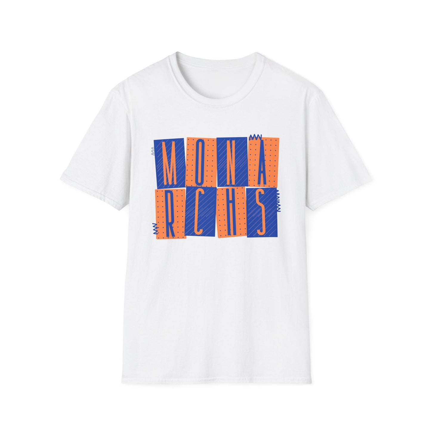 Monarchs Squares Dots Unisex Softstyle T-Shirt - Trendy Graphic Tee for Everyday Wear