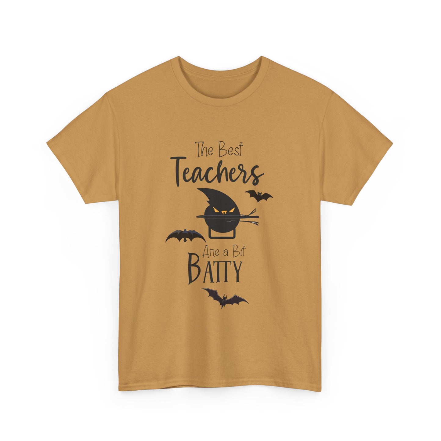 "The Best Teachers Are a Bit Batty" Unisex Heavy Cotton Tee - Fun Halloween School Teacher Shirt