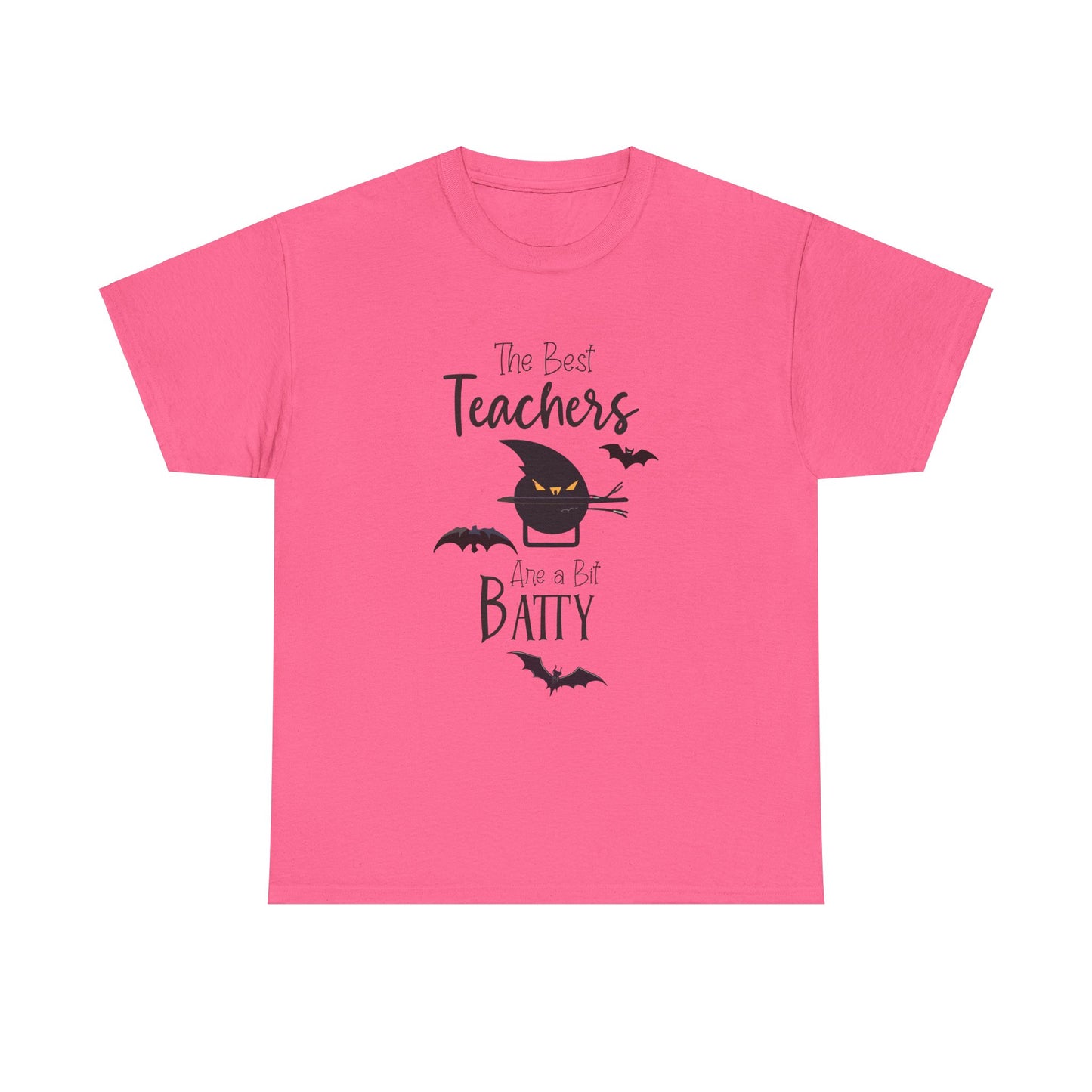 "The Best Teachers Are a Bit Batty" Unisex Heavy Cotton Tee - Fun Halloween School Teacher Shirt