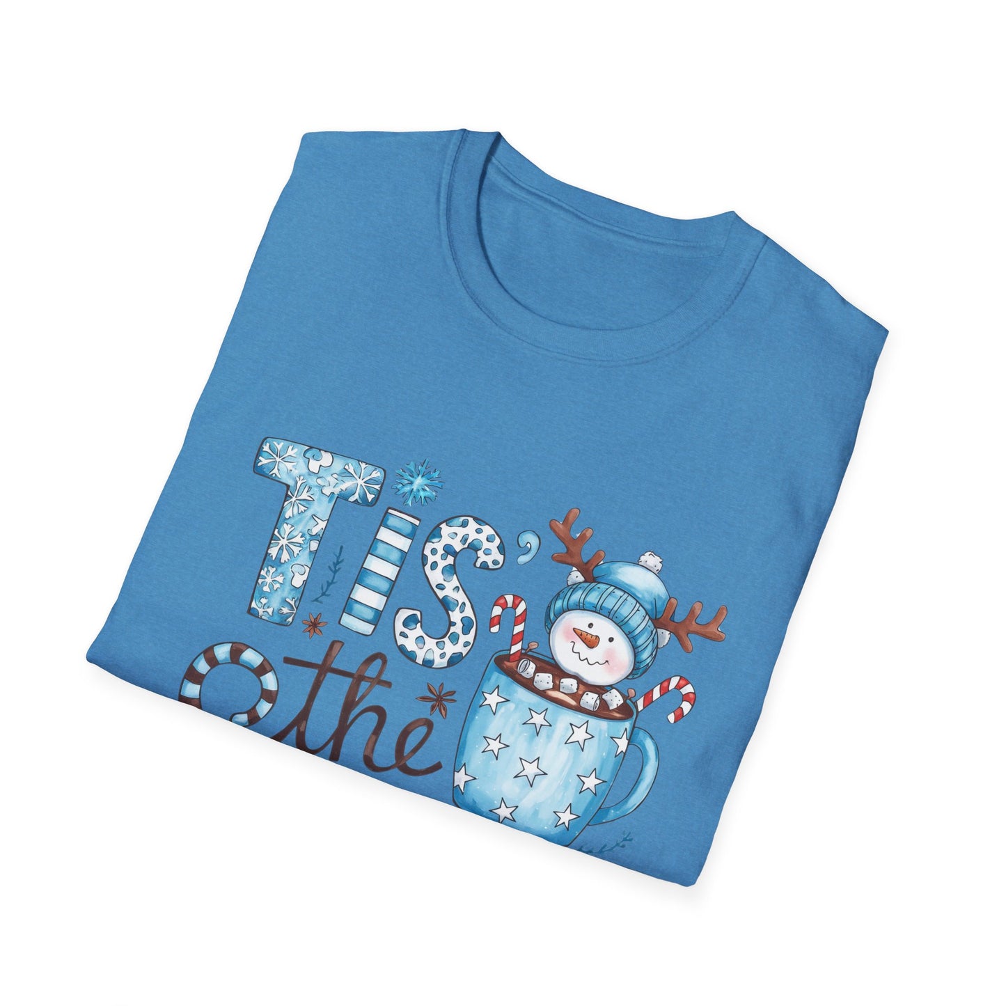 'Tis the Season Unisex Softstyle T-Shirt - Festive Holiday Tee with Snowman Design