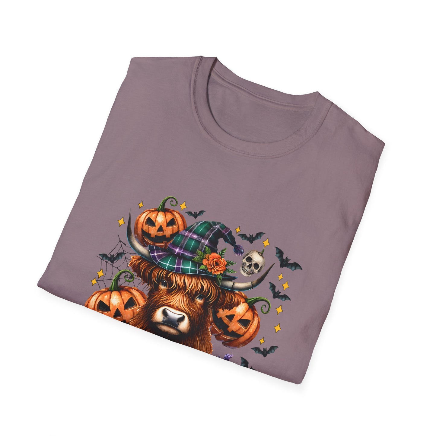 Halloween Cow Halloween Y'all Unisex Softstyle T-Shirt - Cute & Cozy for Fall Celebrations