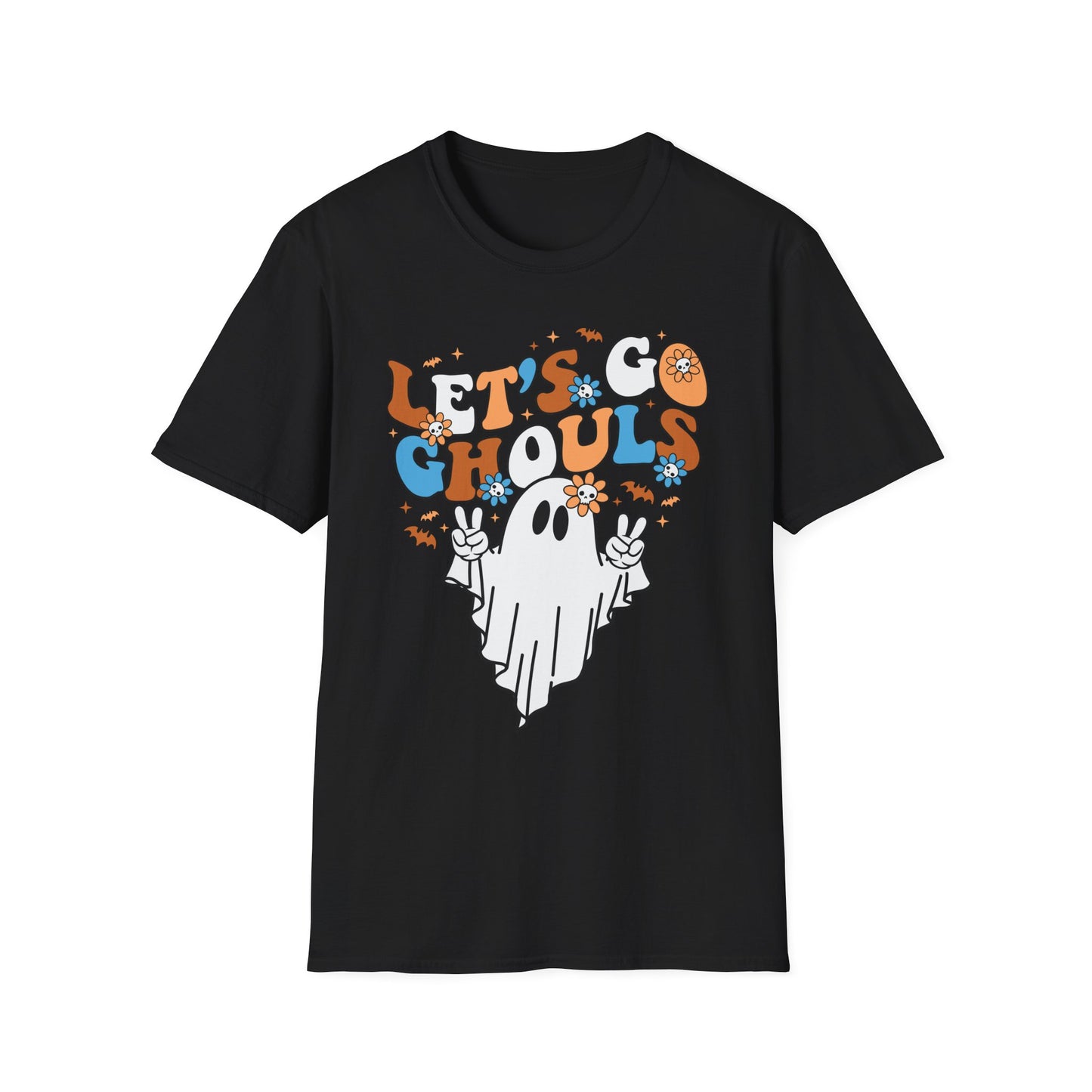Let's Go Ghouls Unisex Softstyle T-Shirt – Fun Halloween Tee for Ghost Lovers