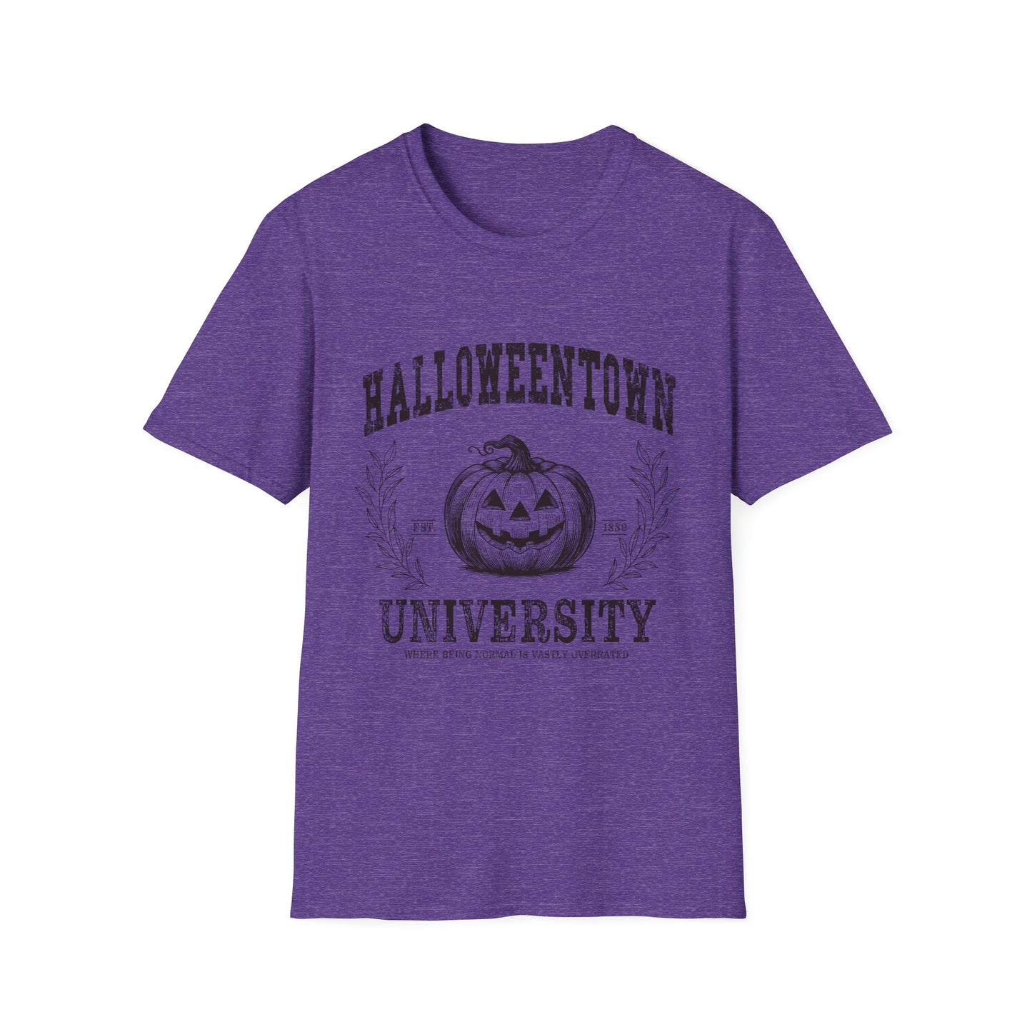 Halloween University Pumpkin Graphic T-Shirt for Fall Celebrations