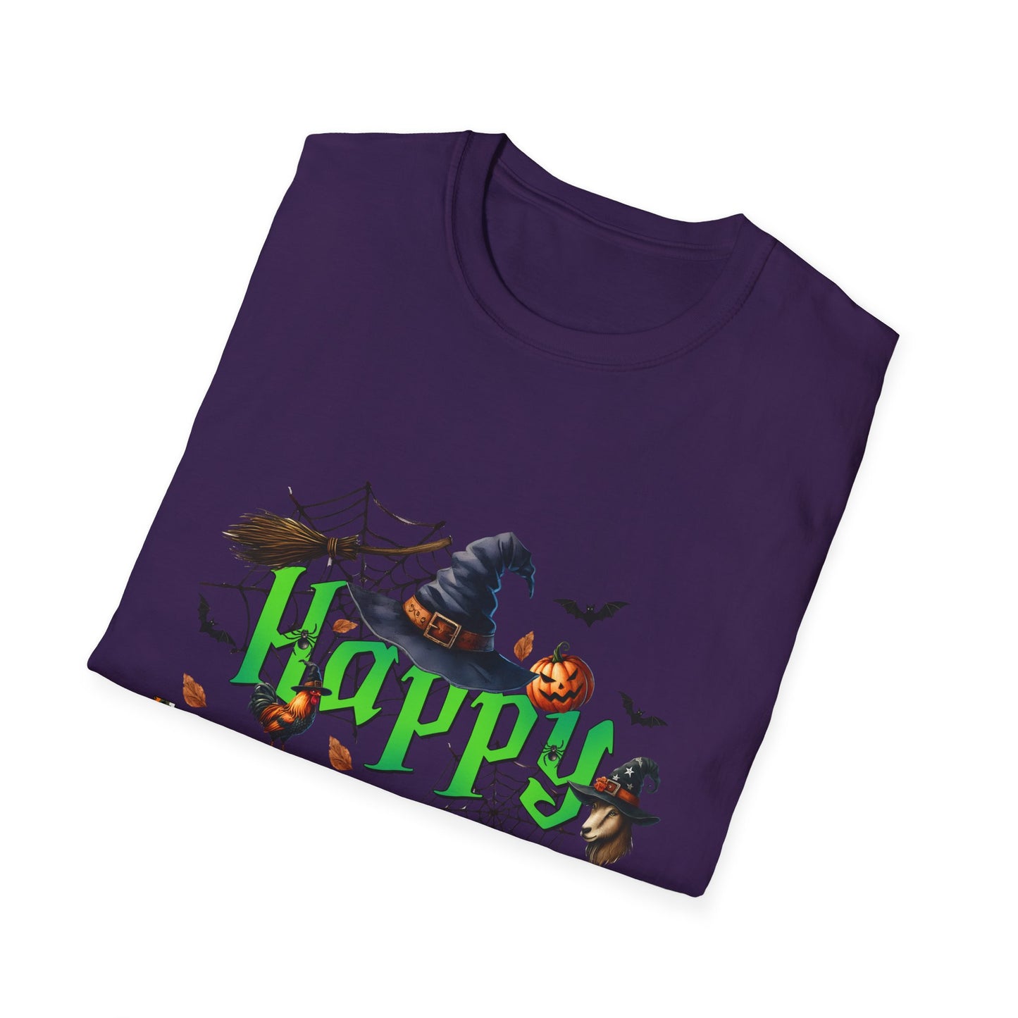 Happy Halloween  Fall FarmUnisex Softstyle T-Shirt - "Happy Halloween" Design