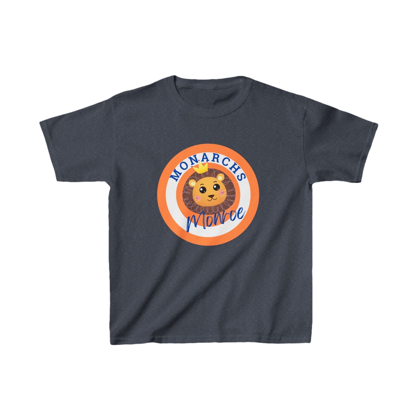Monarchs Monroe Kids Heavy Cotton Tee - Cute Lion Graphic Tee for Kids