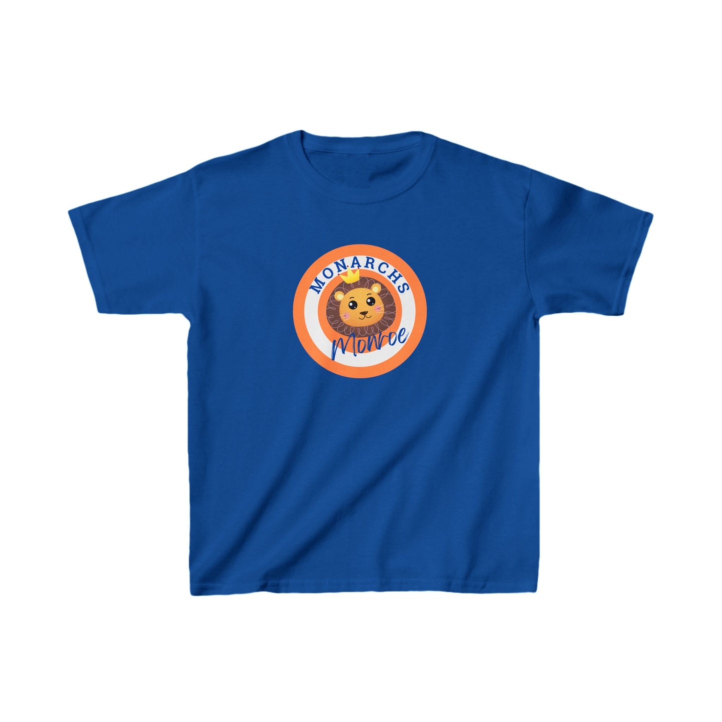 Monarchs Monroe Kids Heavy Cotton Tee - Cute Lion Graphic Tee for Kids