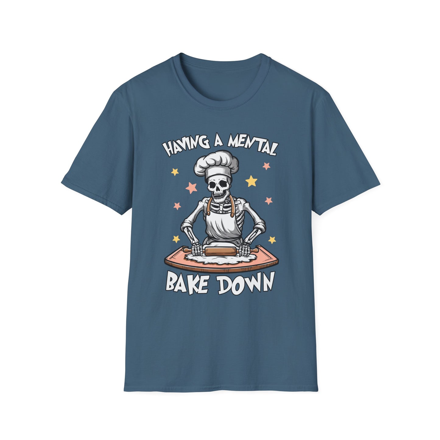 Funny Skeleton Chef T-Shirt - "Having a Mental Bake Down" - Halloween & Baking Lovers