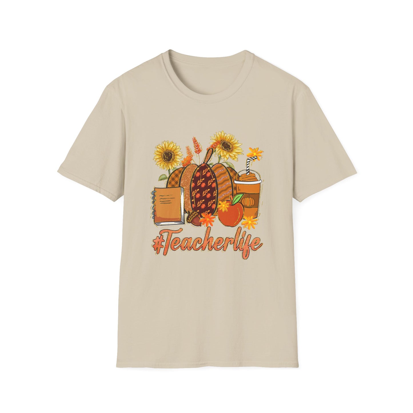 #Teacherlife Fall Unisex Softstyle T-Shirt - Perfect Gift for Teachers, Back to School, and Appreciation Events