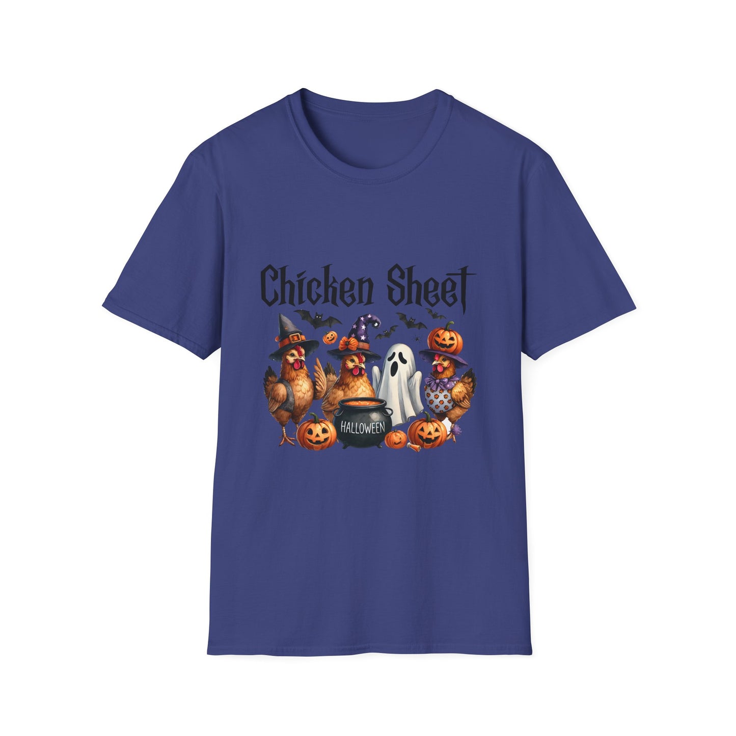 Funny Chicken Sheet Halloween Unisex Softstyle T-Shirt