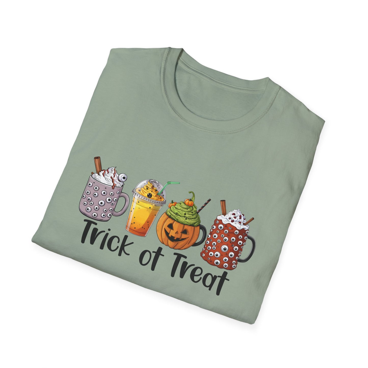 Halloween Trick or Treat Cute Mugs Unisex Softstyle T-Shirt