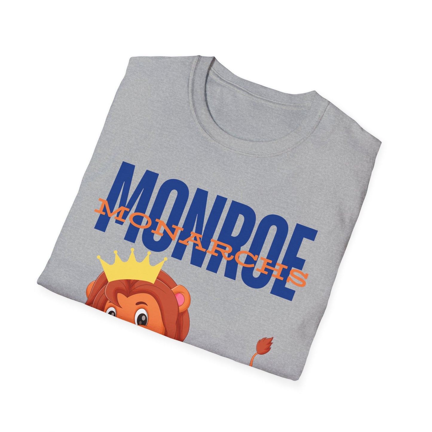 Monroe Monarchs Blue/Orange Jumping Lion Crown Design