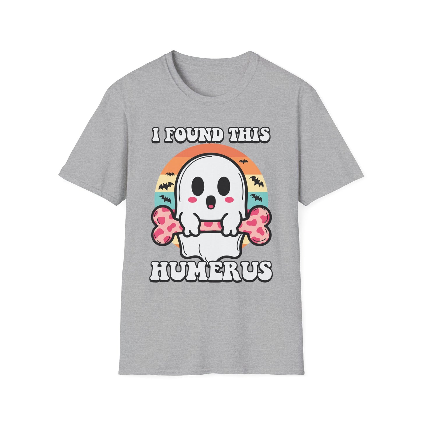 I Found This Humerus Unisex Softstyle T-Shirt - Fun Halloween Ghost Tee