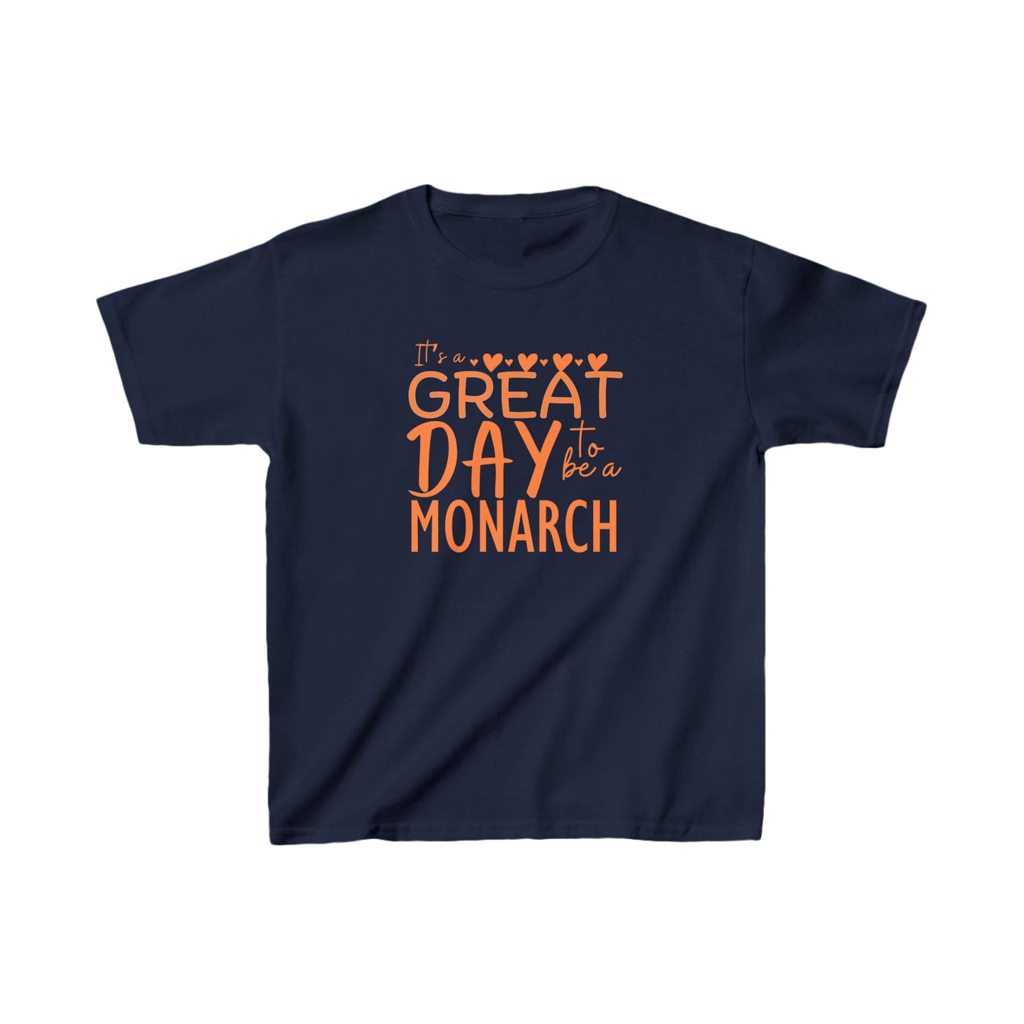 Kids It's a Great Day to be a Monarch Orange Heavy Cotton Tee