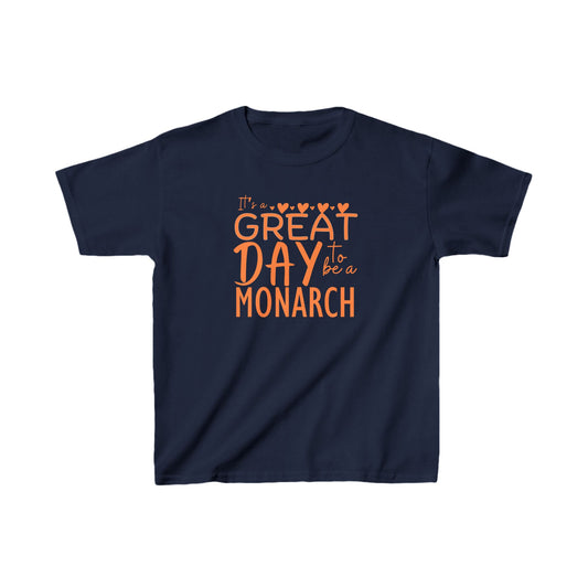 Kids It's a Great Day to be a Monarch Orange Heavy Cotton Tee