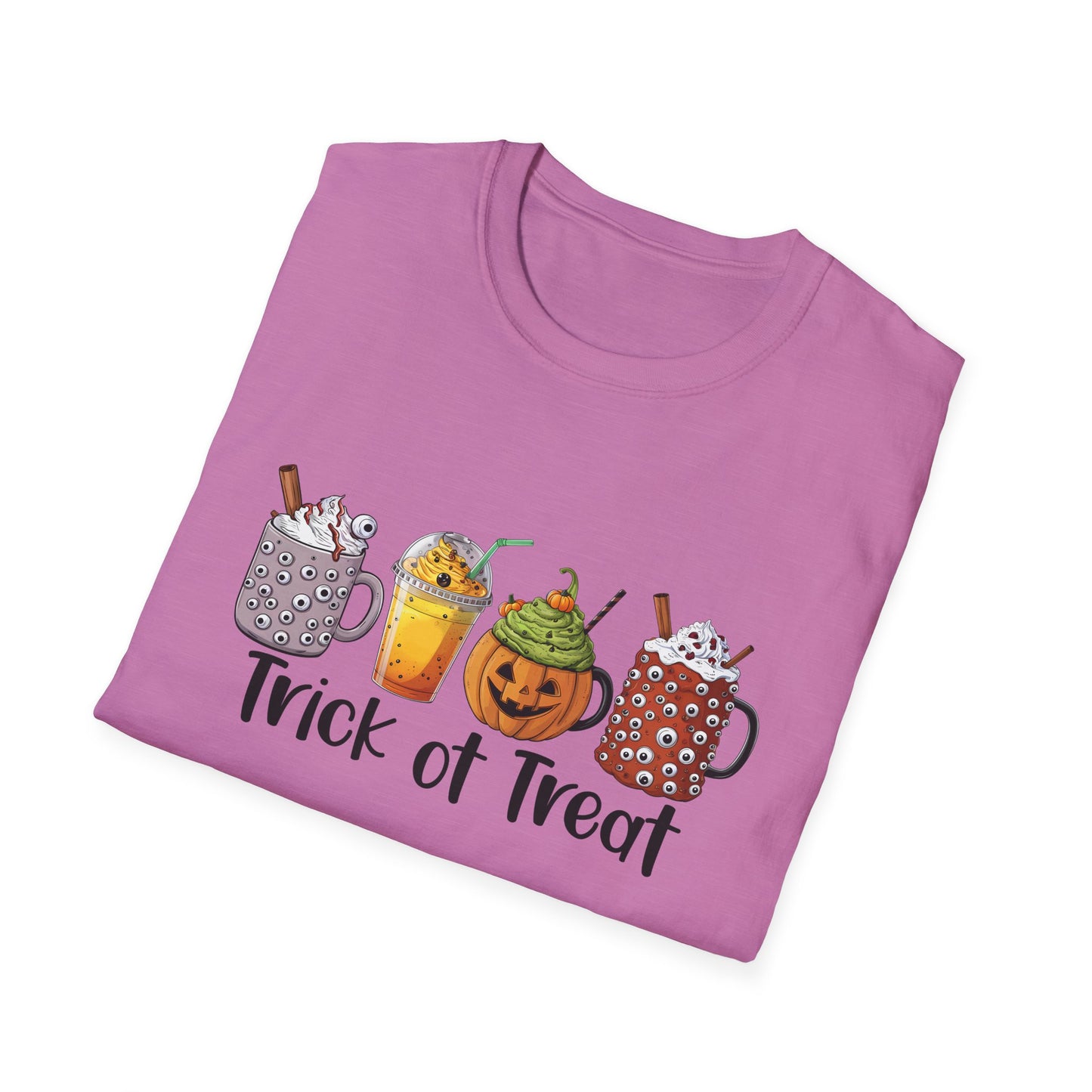 Halloween Trick or Treat Cute Mugs Unisex Softstyle T-Shirt