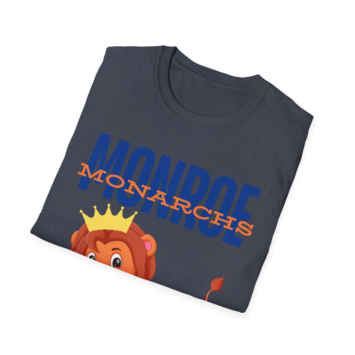 Monroe Monarchs Blue/Orange Jumping Lion Crown Design