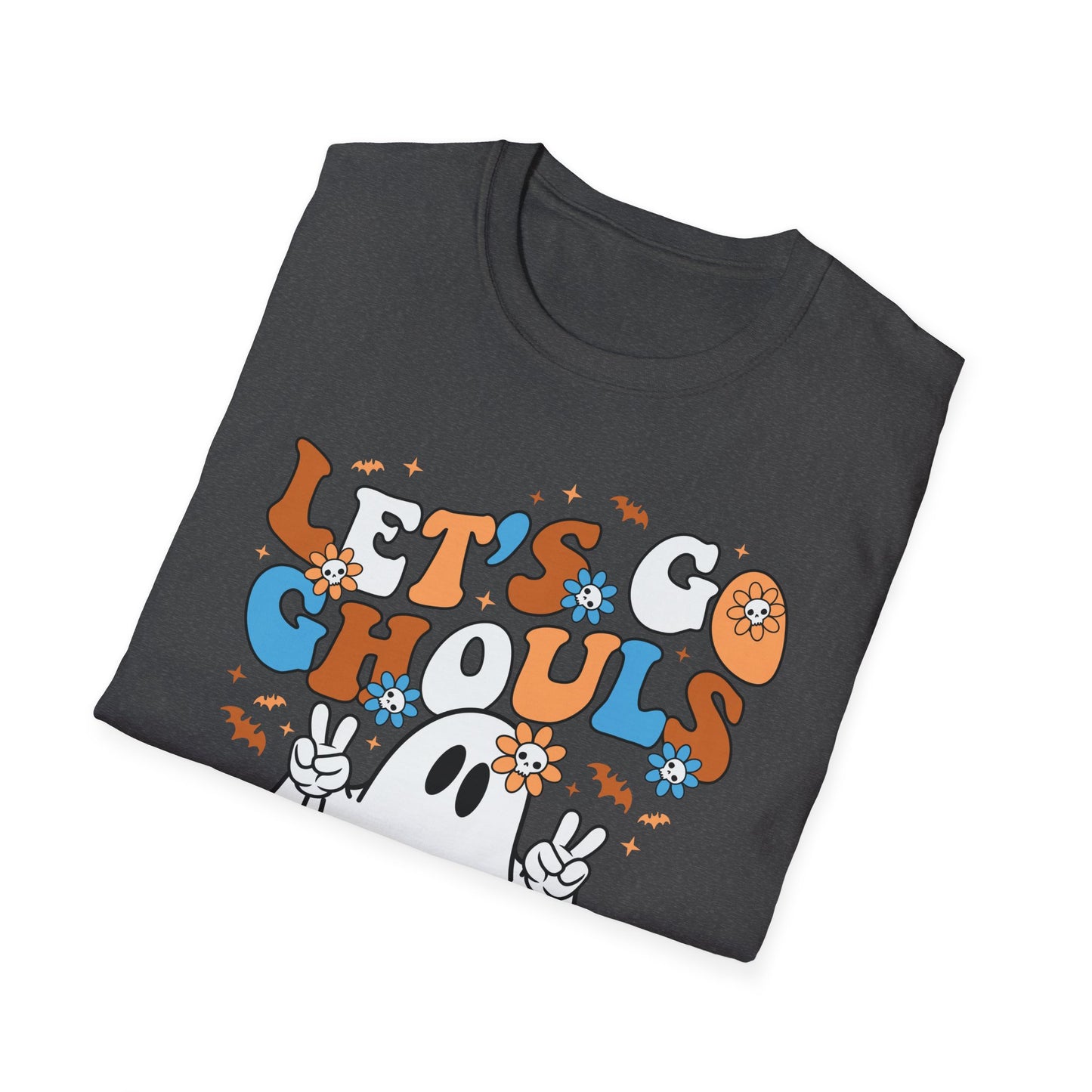Let's Go Ghouls Unisex Softstyle T-Shirt – Fun Halloween Tee for Ghost Lovers