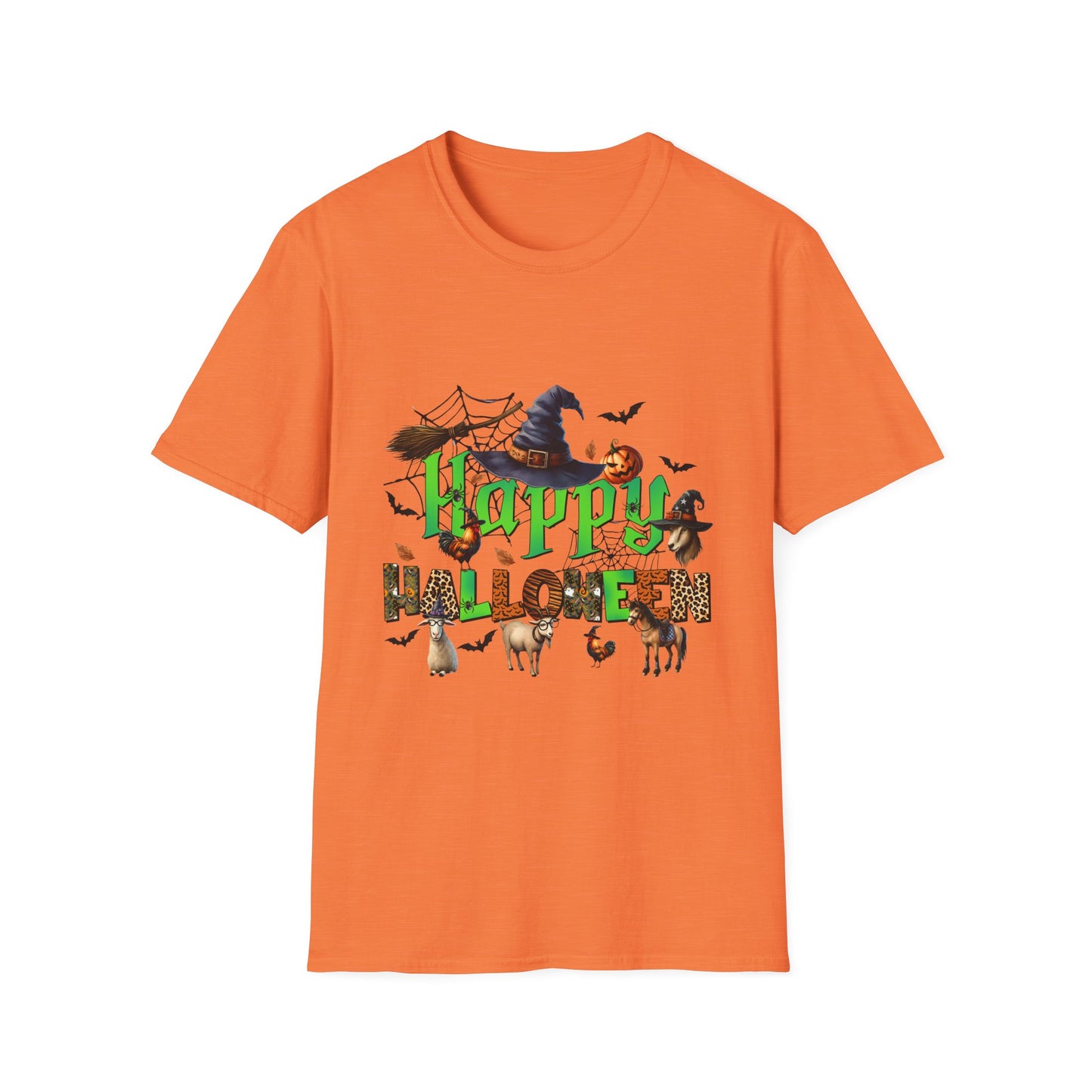Happy Halloween  Fall FarmUnisex Softstyle T-Shirt - "Happy Halloween" Design