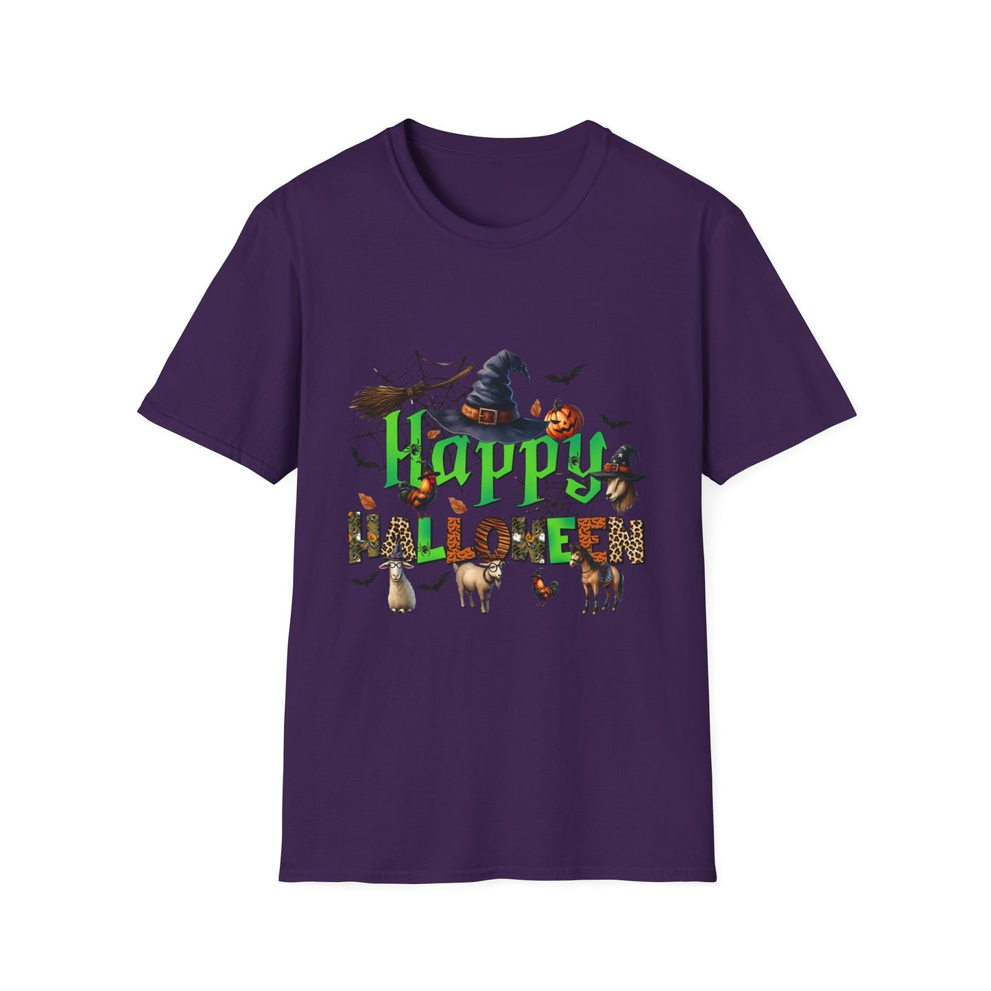 Happy Halloween  Fall FarmUnisex Softstyle T-Shirt - "Happy Halloween" Design