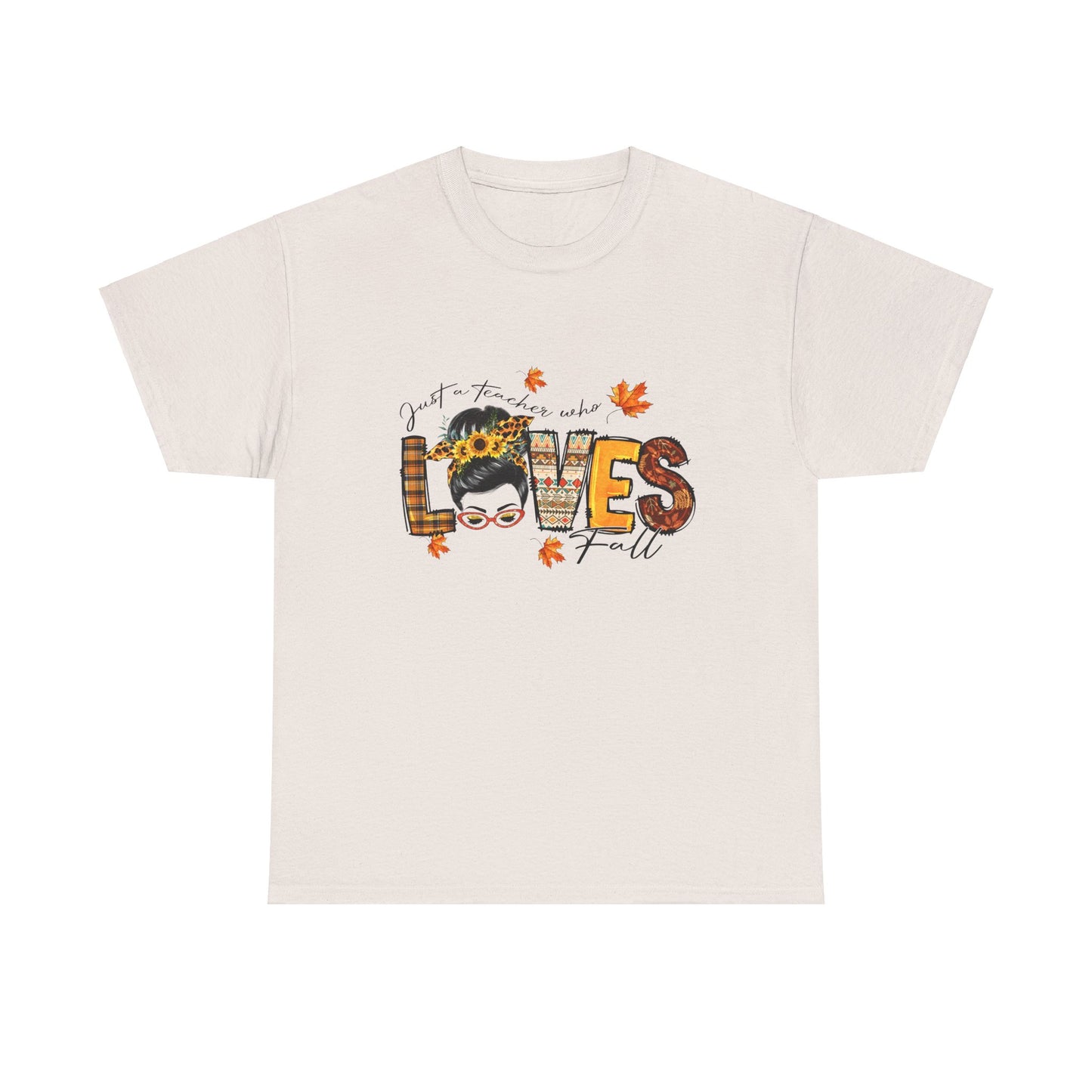 Fall Vibes Unisex Heavy Cotton Tee - 'Loves Fall' Floral Design