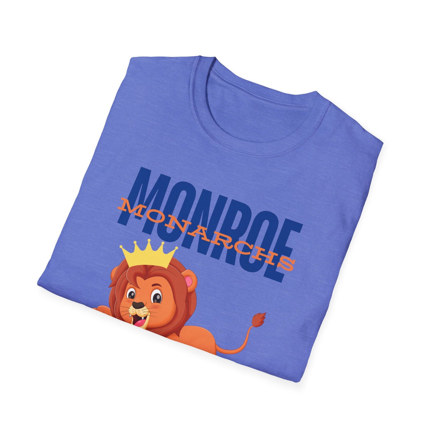 Monroe Monarchs Blue/Orange Jumping Lion Crown Design