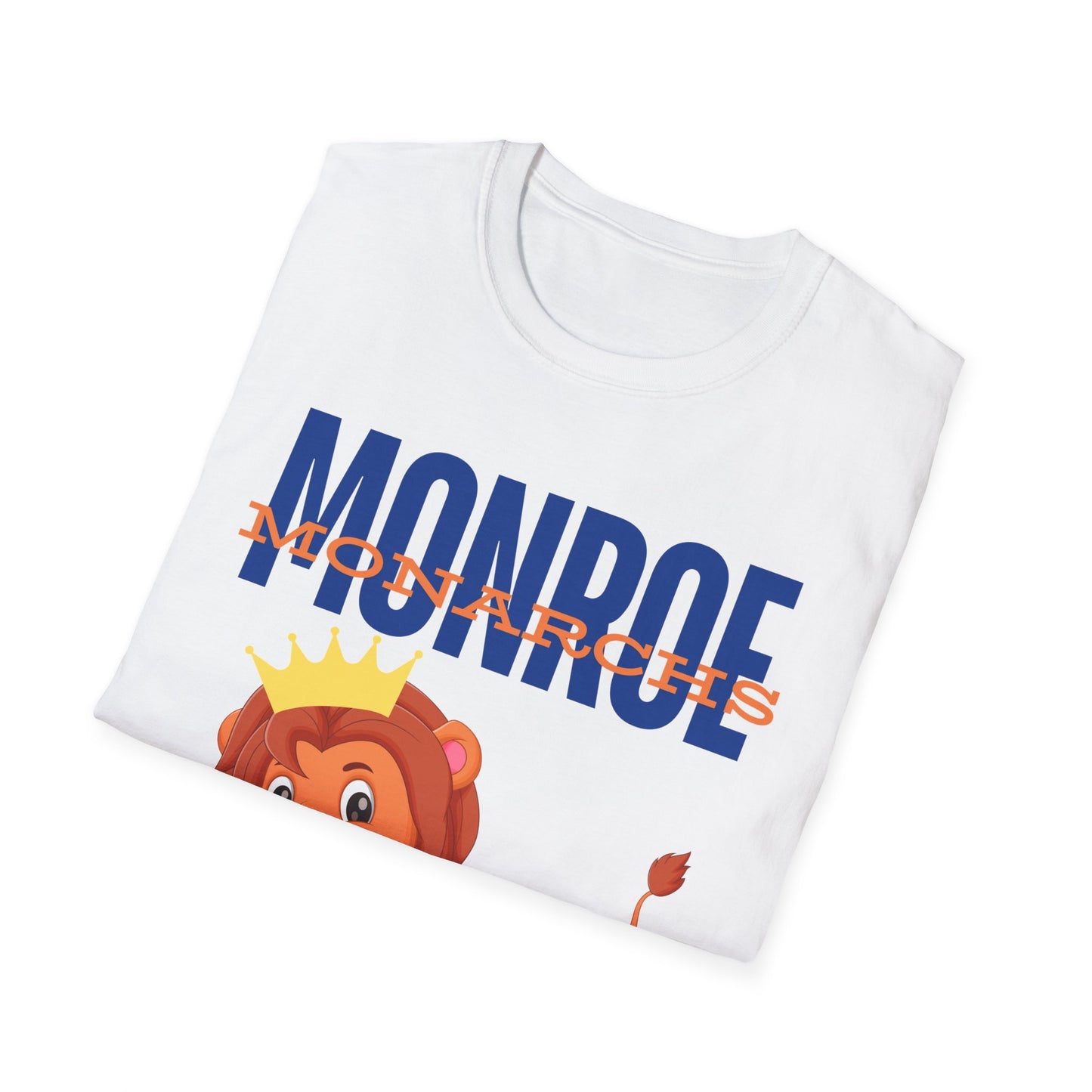 Monroe Monarchs Blue/Orange Jumping Lion Crown Design