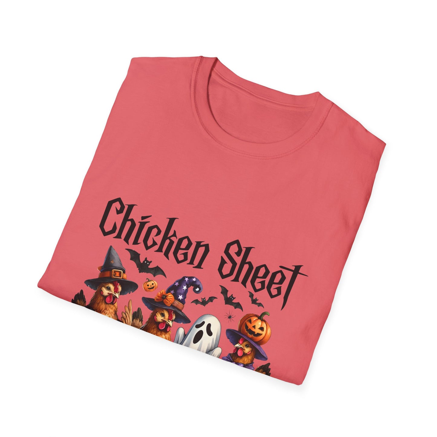 Funny Chicken Sheet Halloween Unisex Softstyle T-Shirt