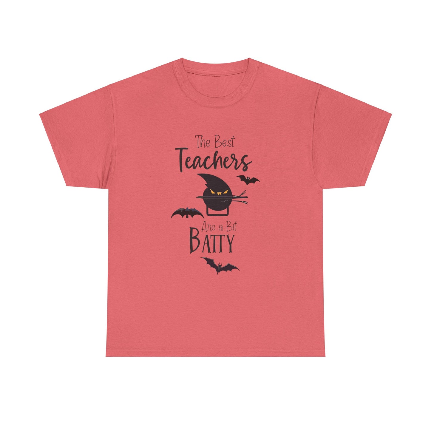 "The Best Teachers Are a Bit Batty" Unisex Heavy Cotton Tee - Fun Halloween School Teacher Shirt