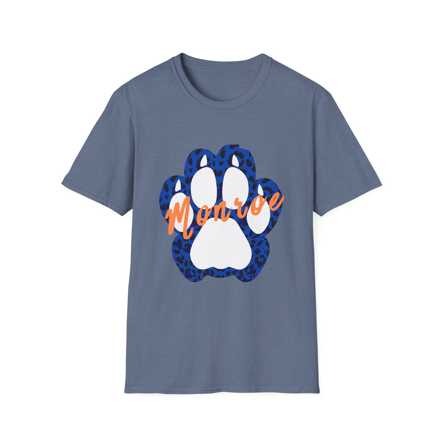 Monroe Leopard Print Paw Unisex Softstyle T-Shirt