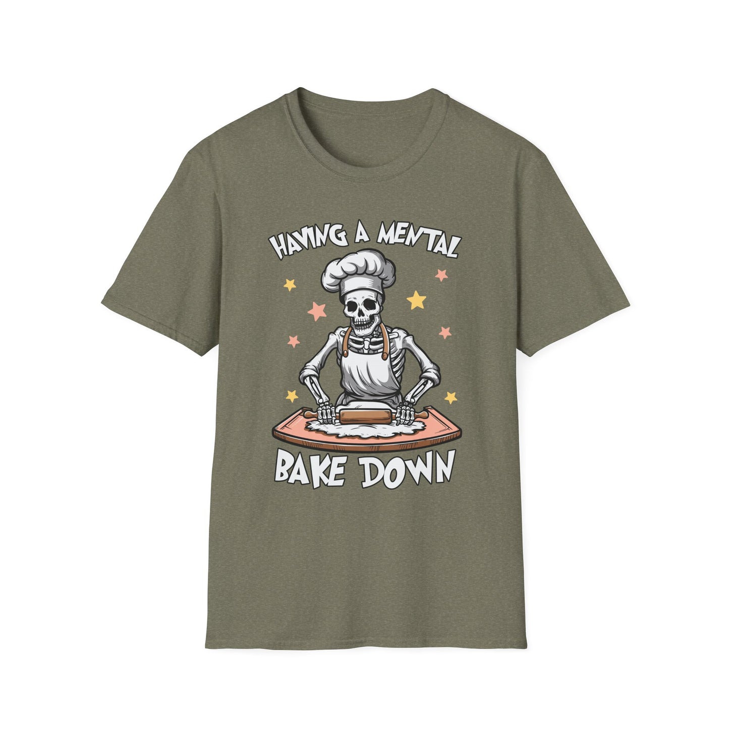 Funny Skeleton Chef T-Shirt - "Having a Mental Bake Down" - Halloween & Baking Lovers