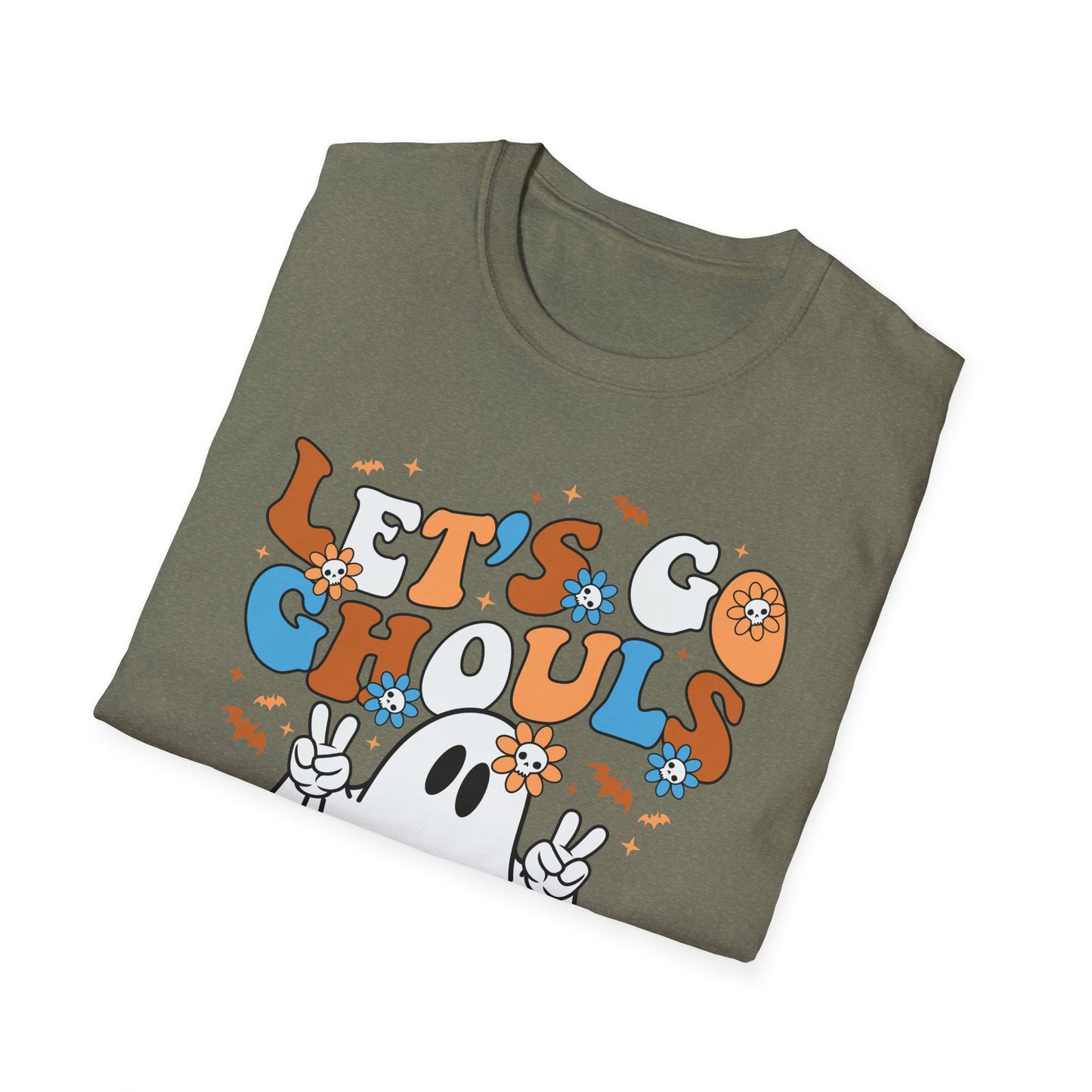 Let's Go Ghouls Unisex Softstyle T-Shirt – Fun Halloween Tee for Ghost Lovers