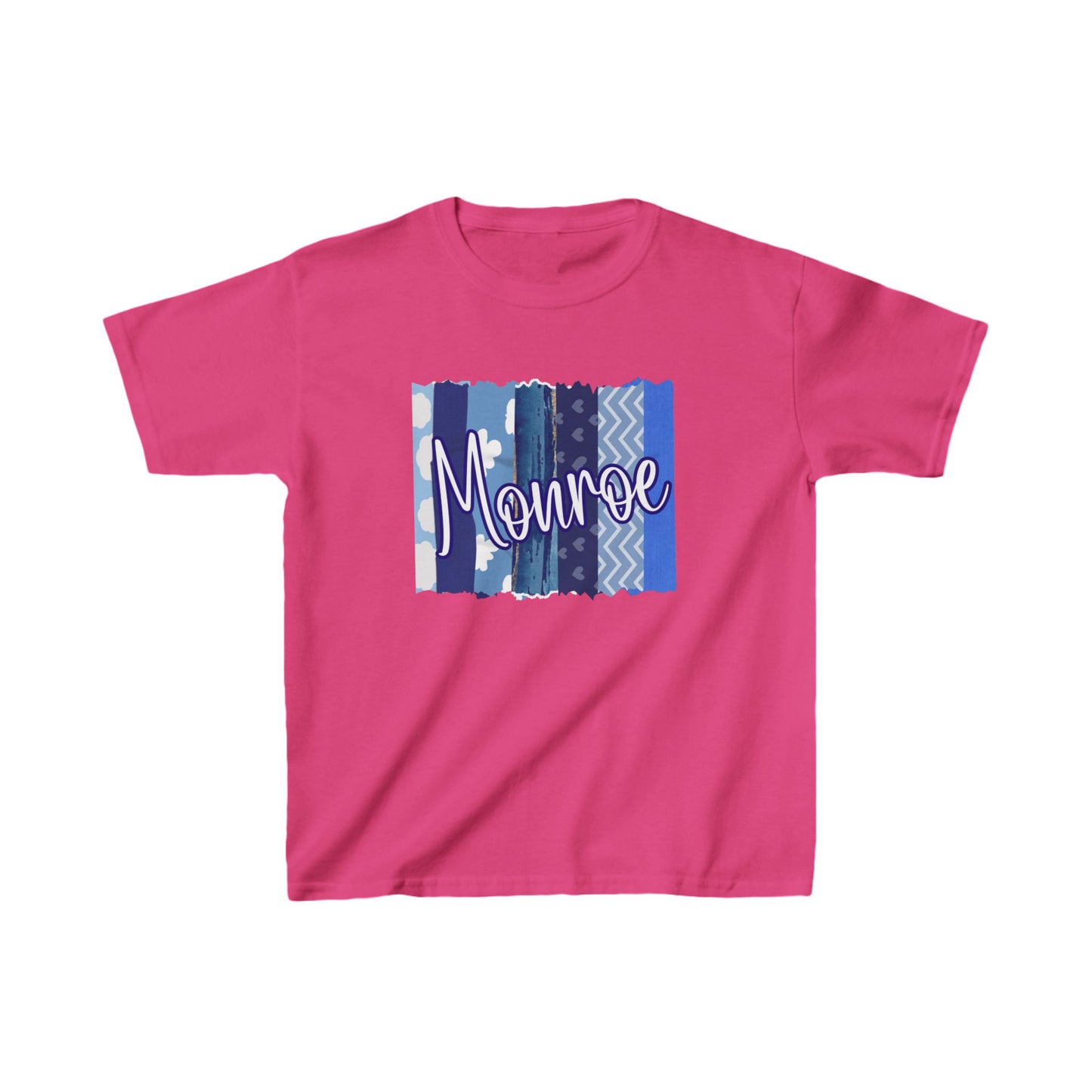 Kids Navy Blue Monroe Patch Heavy Cotton Tee