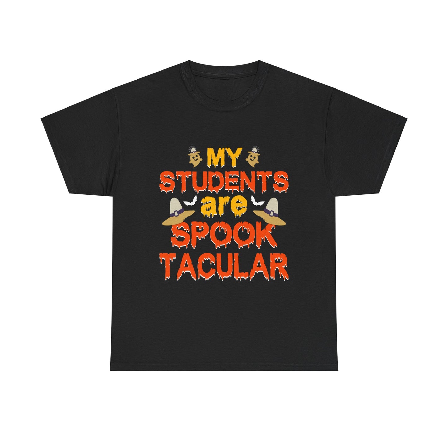 Halloween Teacher Tee - 'My Students are Spooktacular' Unisex Heavy Cotton Halloween School Teacher T-Shirt