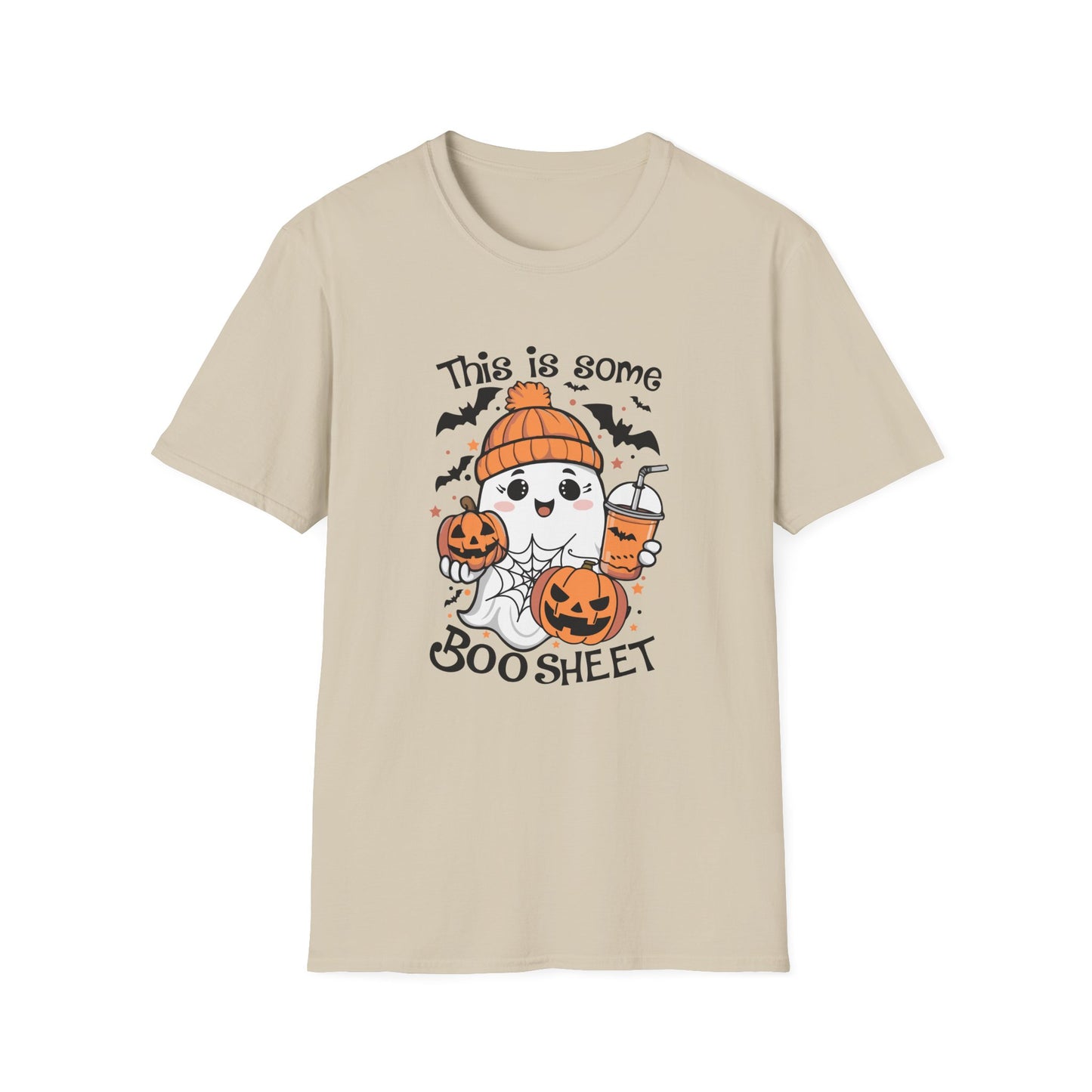 Halloween Cute Ghost Tee - "This is Some Boo Sheet" Unisex Softstyle T-Shirt